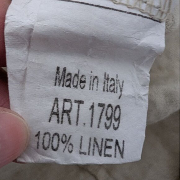 Valentina Naldi Linen Dress Womens Size Medium Beige Neutral Tie Straps Italian - Picture 4 of 10